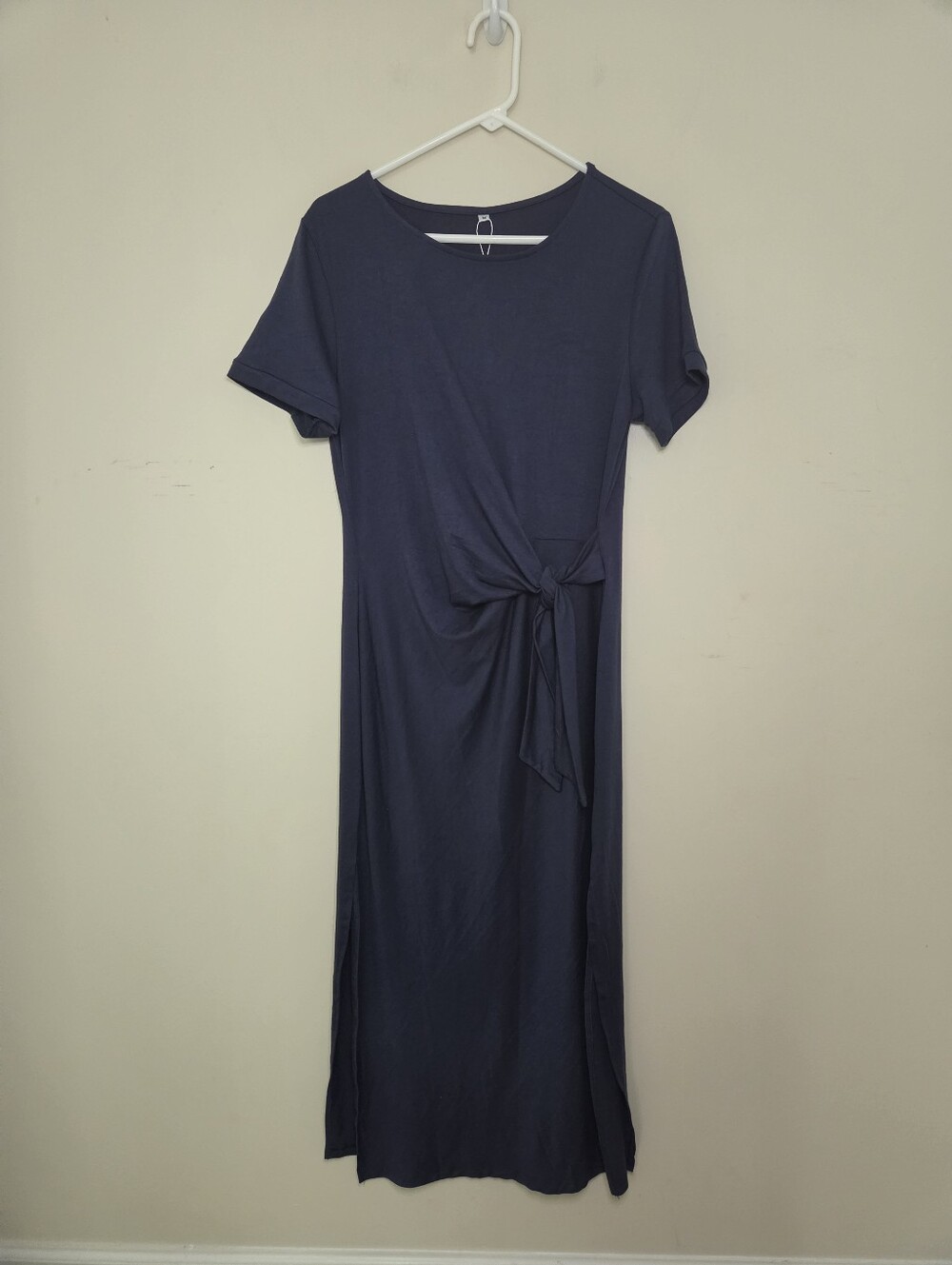 Women's Anrabess Navy Blue Side Tie Midi Length Dress Sz Medium NWT